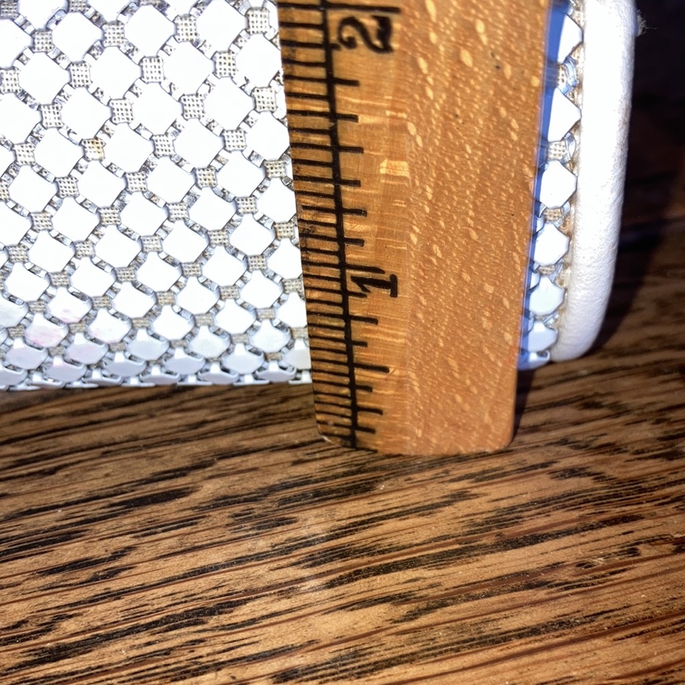 WHITING and DAVIS INT’L wh. enamel pieced metal clutch or shoulder bag $59 - Picture 6 of 12